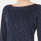 Karen Scott Women's Boat Neck Space Dyed Top  Black Size X-Large