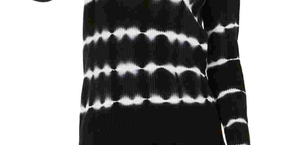 INC International Concepts Women's Cotton Tie-Dye Pullover Top Black Size Small