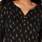 Karen Scott Women's Petite Giraffe-Print Henleyx-Small Black Size Petite