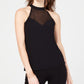 INC International Concepts Women's Petite Illusion Halter Top Black Size Petite Small