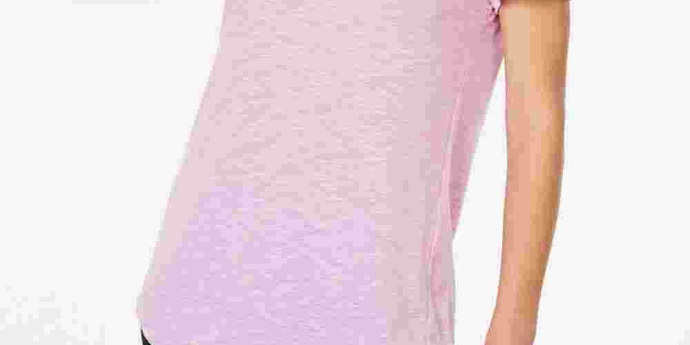 Ideology Women's Cross-Back T-Shirt  Dark Pink Size XX-Large