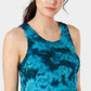 Ideology Women's Tie Dye Criss Cross Back Tank Top Turq/Aqua Size Medium