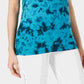Ideology Women's Tie Dye Criss Cross Back Tank Top Turq/Aqua Size Medium