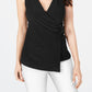 Alfani Women's Asymmetrical Wrap Top Black Size X-Large