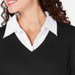 Karen Scott Women's Petite Layered-Look Cotton Top Black Size Petite Large