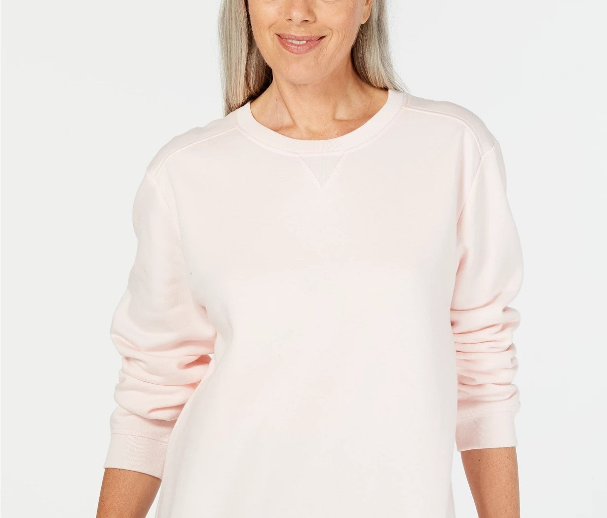 Karen Scott Women's Sport Long-Sleeve Crewneck Sweatshirt Pink Size Small
