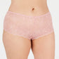 INC International Concepts Women's Plus Size Lace Boyshort Pink Size 1X