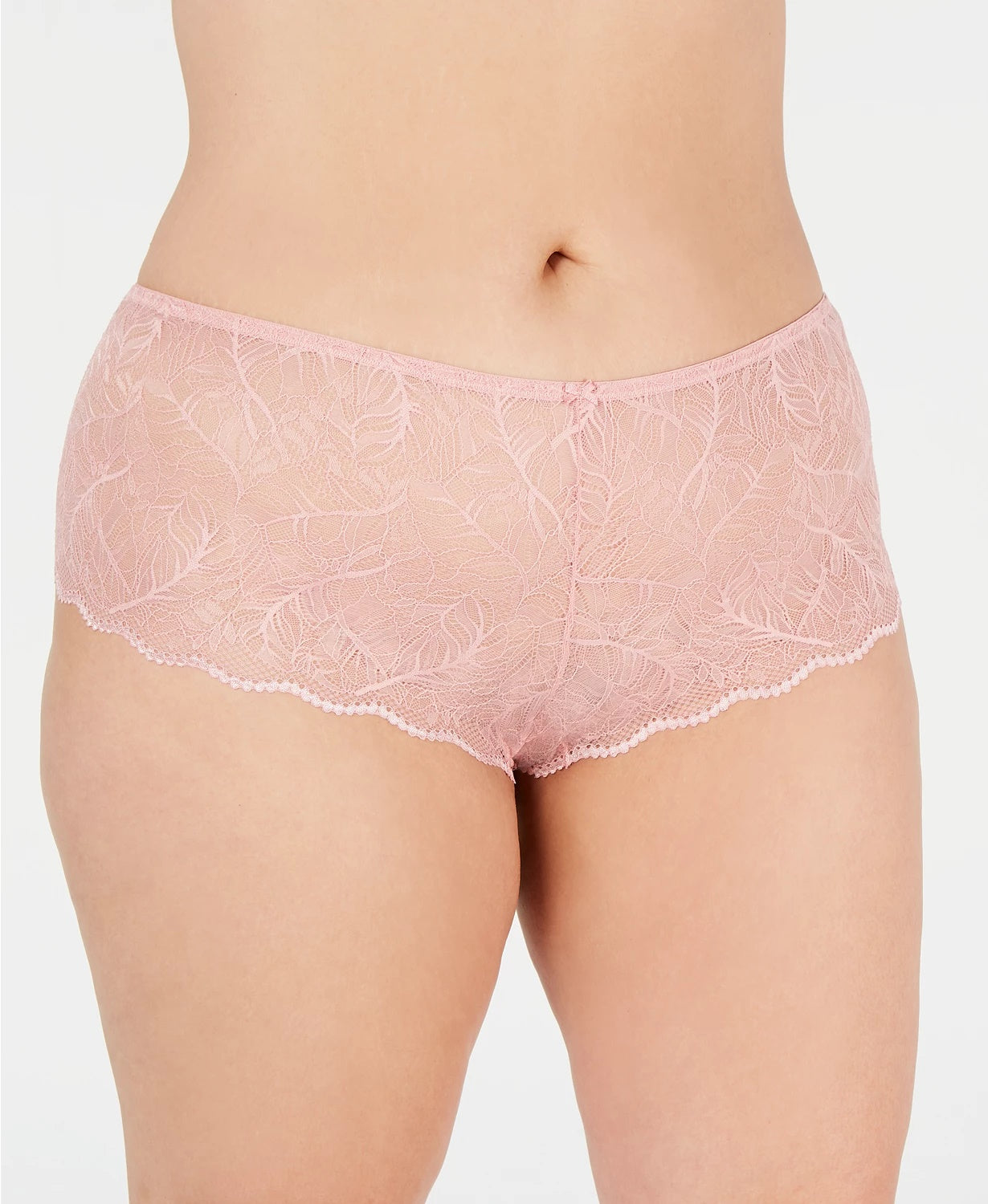 INC International Concepts Women's Plus Size Lace Boyshort Pink Size 1X