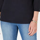 Karen Scott Women's Lile Paisley Boat Neck Top Black Size Medium