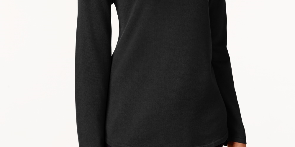 Karen Scott Women's Cotton Sweater Black Size Petite Small-Medium
