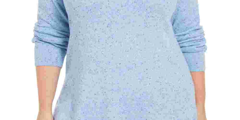 Karen Scott Women's Plus Size Confetti Sweater Blue Size 0X