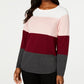 Karen Scott Women's Colorblocked Pullover Sweater Red Size Large