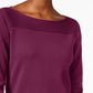 Karen Scott Women's Cotton Boat Neck Top Purple Size Medium
