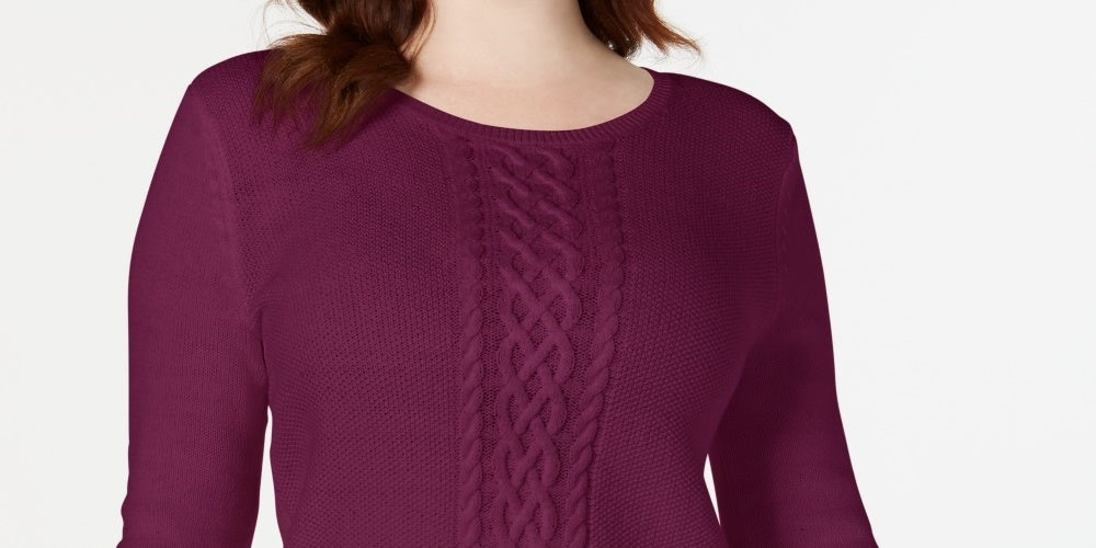 Karen Scott Women's Cable-Knit Sweater Red Size Medium