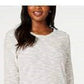 Karen Scott Women's Space Dye 3/4 Sleeve Top White Size Petite Medium