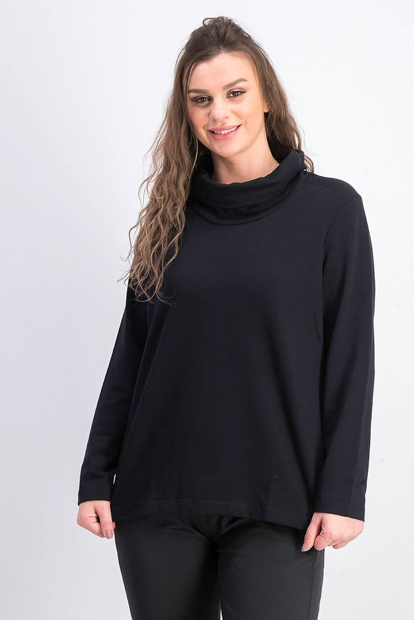 Karen Scott Women's Sport Cowl-Neck Top Black Size Small