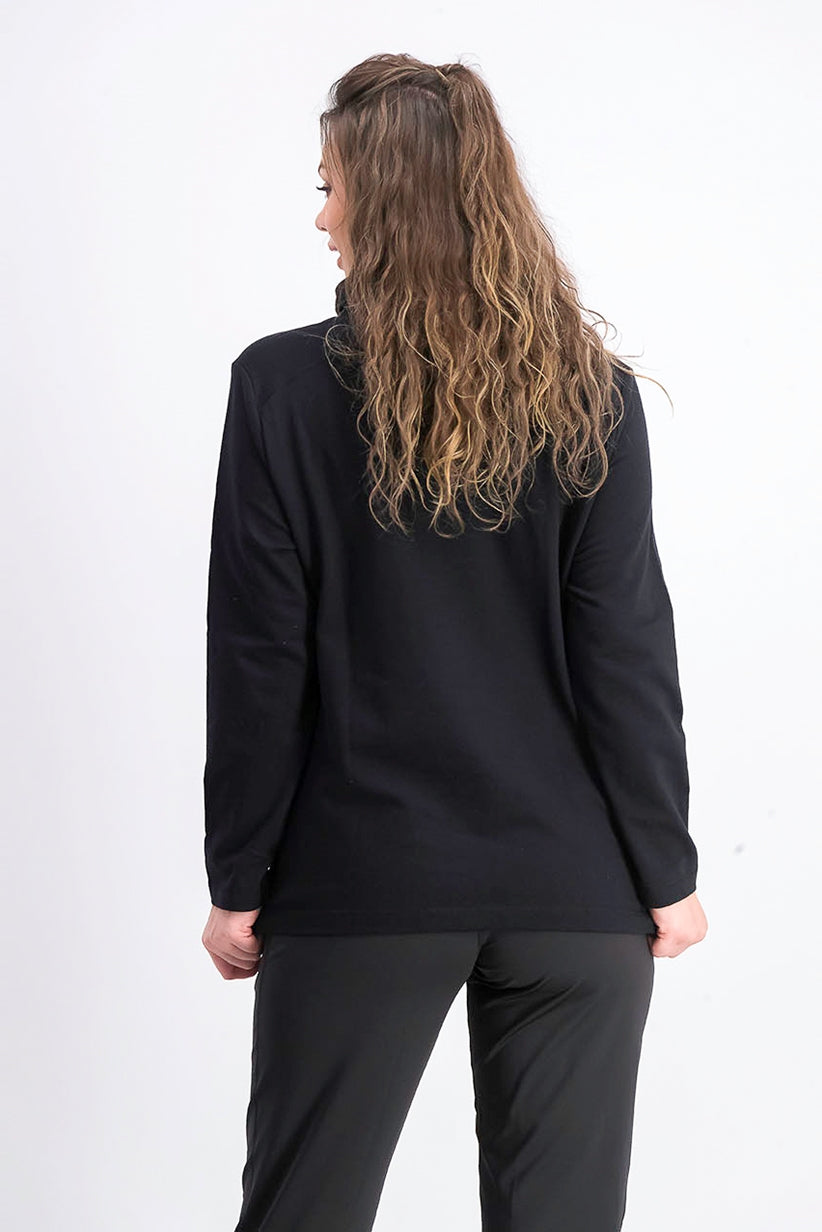 Karen Scott Women's Sport Cowl-Neck Top Black Size Small