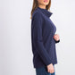Karen Scott Women's Sport Cowl-Neck Top Dark Blue Size Small