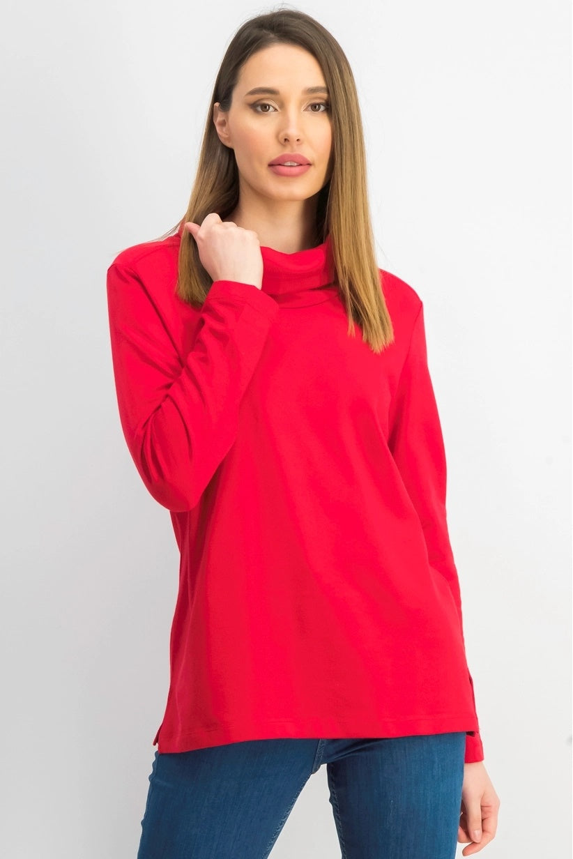 Karen Scott New Cowl Neck Long Sleeve Shirt Top Red Size X-Small