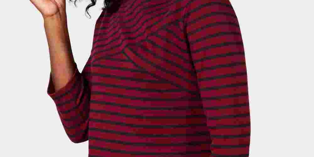Karen Scott Women's Striped Top Red Size Petite Small