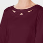 Karen Scott Women's Three Quarter Sleeve Cutout Top Red Size Small