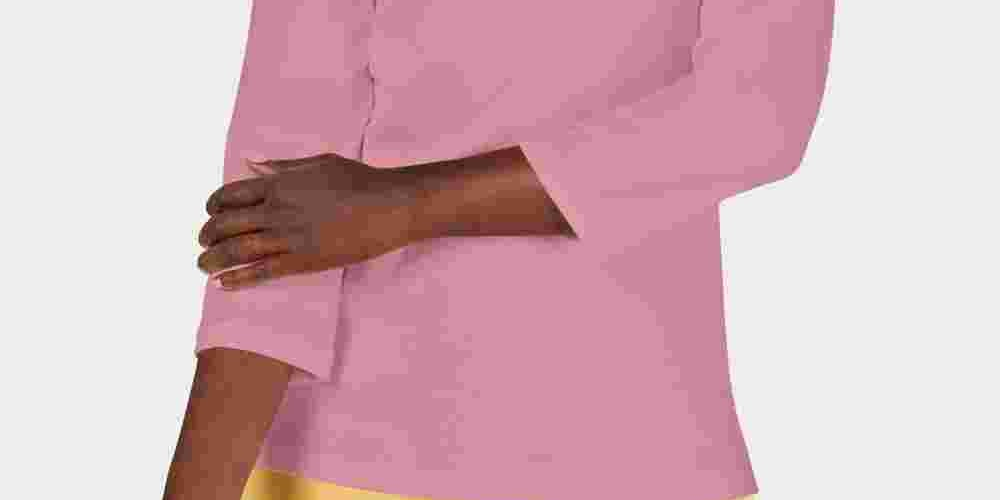 Karen Scott Women's Eyelet Trim Top Pink Size X-Small