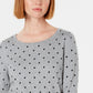 Karen Scott Women's Printed 3/4 Sleeve Sweater Grey Size Petite Small