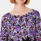 Karen Scott Women's Floral-Print Sweater Black Size X-Small