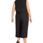 Ideology Women's Plus Sleeveless Drawstring Waist Cropped Jumpsuit Black Size 2X