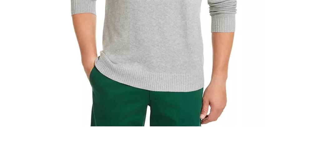 Club Room Men's Cotton Solid Textured Crew Neck Sweater Grey Size XX-Large