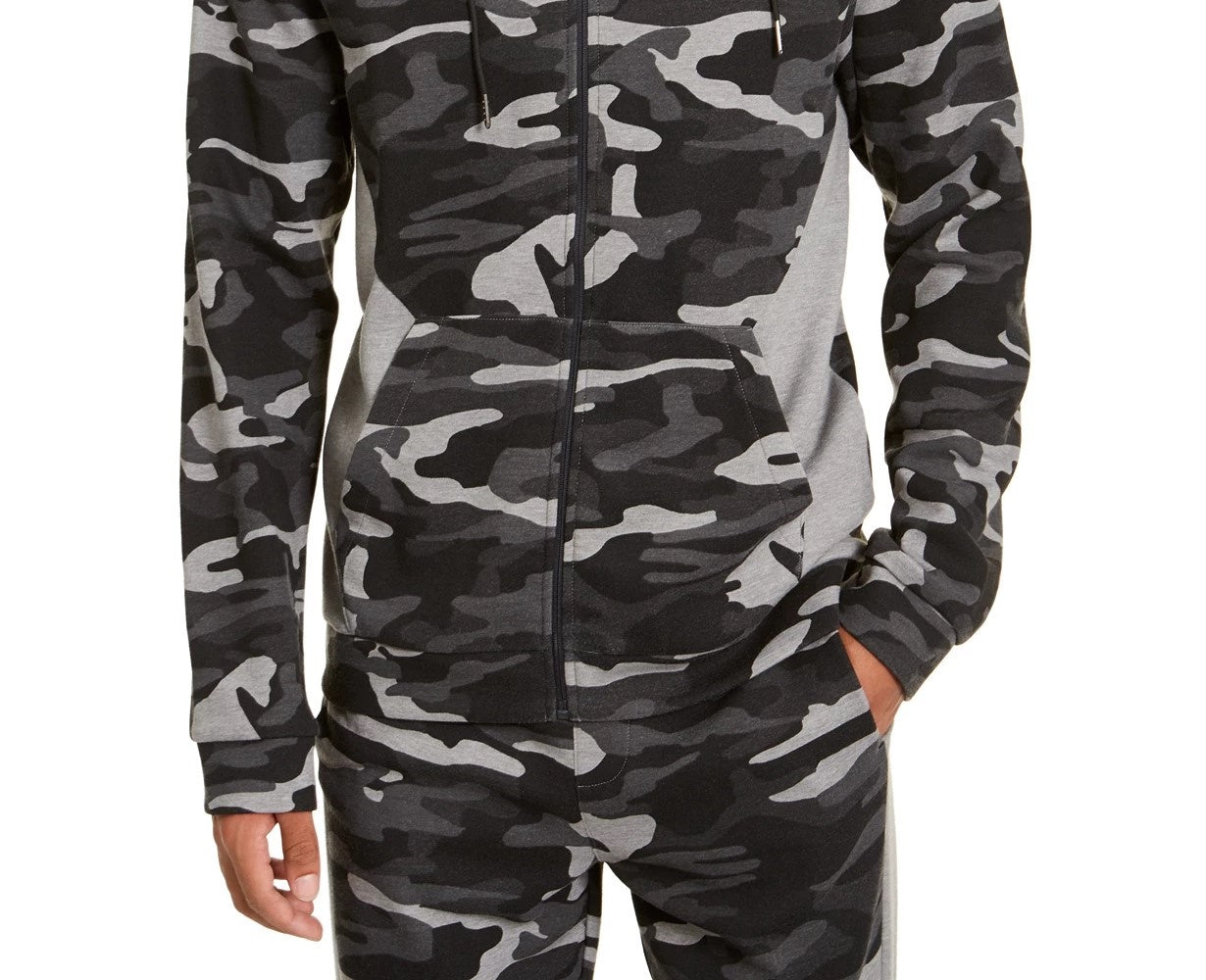 ID Ideology Men's Colorblocked Camo Jacket Black Size Small