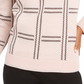 Charter Club Women's Printed Crewneck Sweater Pink Size Small