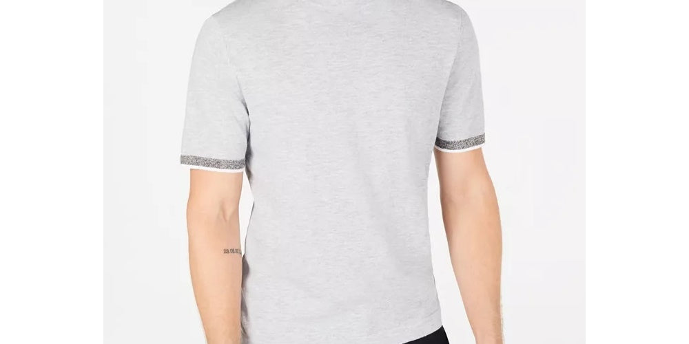 Alfani Men's Mock Neck Short Sleeves Sweater Grey Size Small