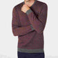 Tasso Elba Men's Merino Wool Blend V-Neck Herringbone Sweater Red Size Large