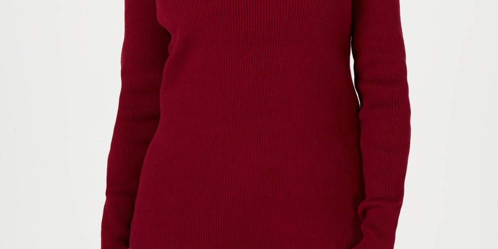 Karen Scott Women's Cotton V-Neck Sweater  Red Size Large