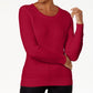 Karen Scott Women's Petite Cotton Cable-Knit Sweater Red Size Petite X-Large