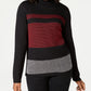 Karen Scott Women's Petite Colorblocked Cotton Turtleneck Sweater White Size Petite