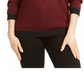 Karen Scott Women's Cotton Two Tone Henley Sweater Red Size Petite Small