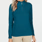 Karen Scott Women's Cotton Zip Neck Sweater Green Size X-Small