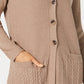 Karen Scott Women's Mixed-Stitch Button-Front Cardigan Brown Size X-Small