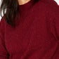 Karen Scott Women's Mock Neck Shimmer Sweater Red Size Small