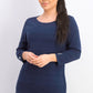 Karen Scott Women's Ribbed 3/4-Sleeve Sweater Navy Size Medium