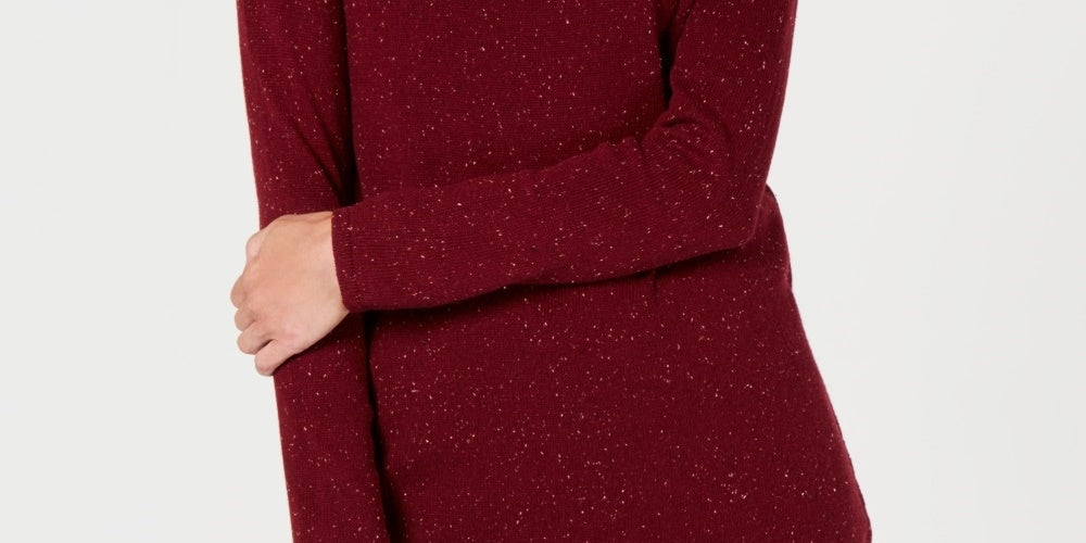 Karen Scott Women's Textured Tunic Sweater Red Size X-Small