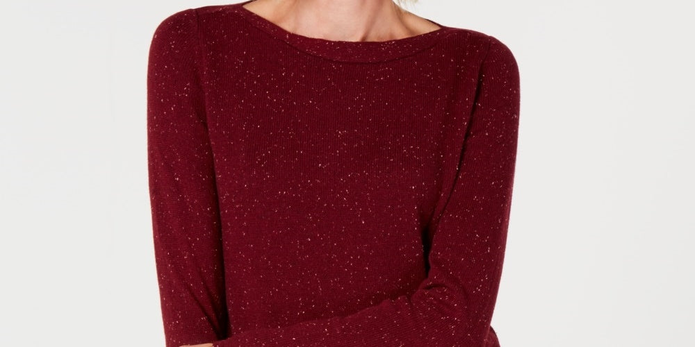 Karen Scott Women's Textured Tunic Sweater Red Size XX-Large