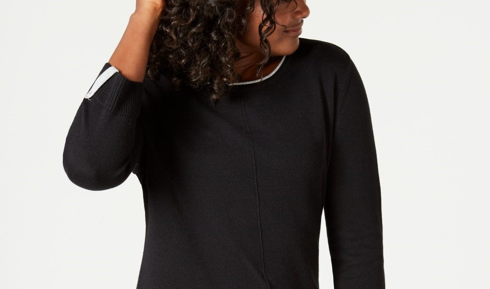 Karen Scott Women's Cotton Sweater Black Size Large