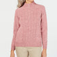 Karen Scott Women's Petite Mock-Neck Cable-Knit Sweater Pink Size Petite Large