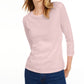 Maison Jules Women's 3/4 Sleeve Solid T-Shirt Pink Size Small