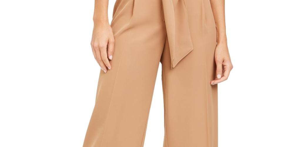 Alfani Women's Tummy Control Culotte Pants Brown Size 8