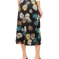 Alfani Women's Floral-Print Faux-Wrap Skirt Black Size 8
