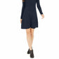 Style & Co Women's Ribbed-Knit Sweater Dress Navy Size Small